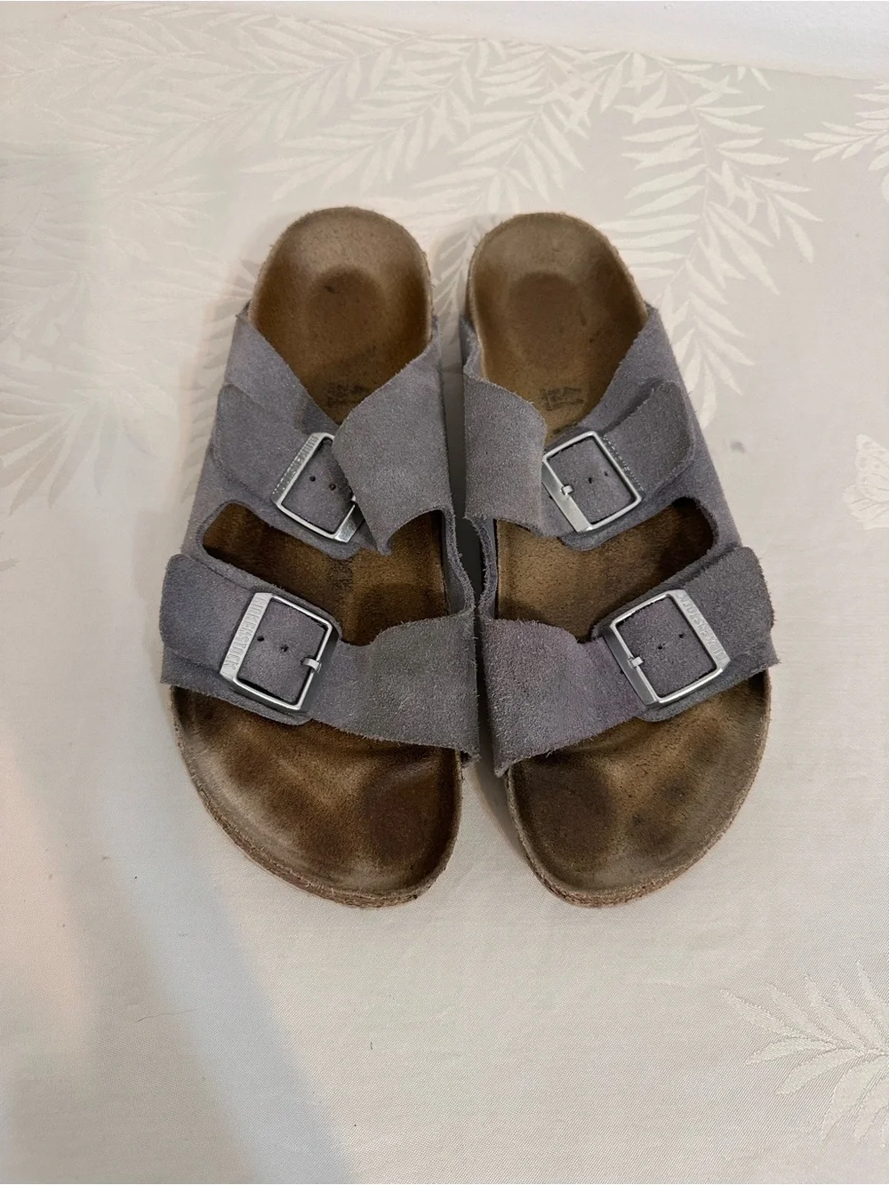 Birkenstock  women’s  Suede Double Strap Sandals in Gray